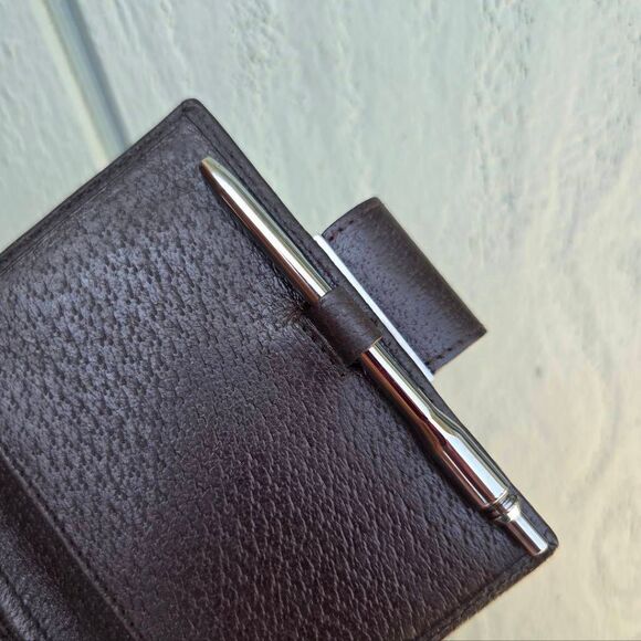 Vintage Gucci GG Monogram Agenda Cover Canvas and Leather with Pen - Picture 7 of 10